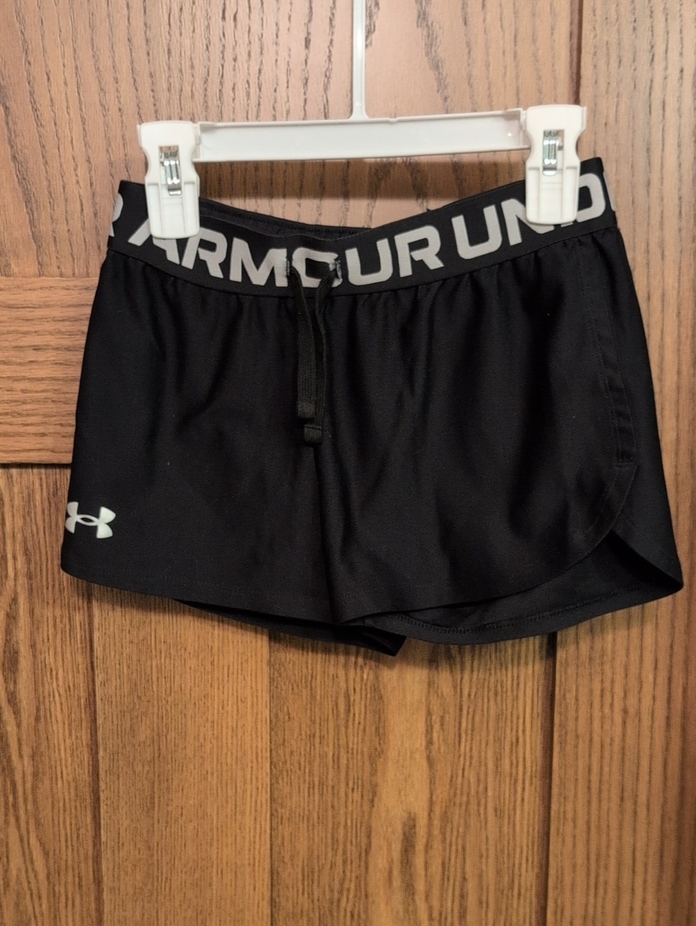 Under Armour Black Girls' Athletic Shorts with Branded Waistband